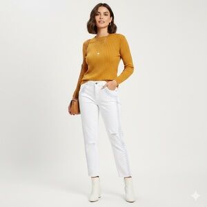 Poetic Justice Shantelle Cropped Slim Ankle Jean 16R White Tribal Coastal Resort